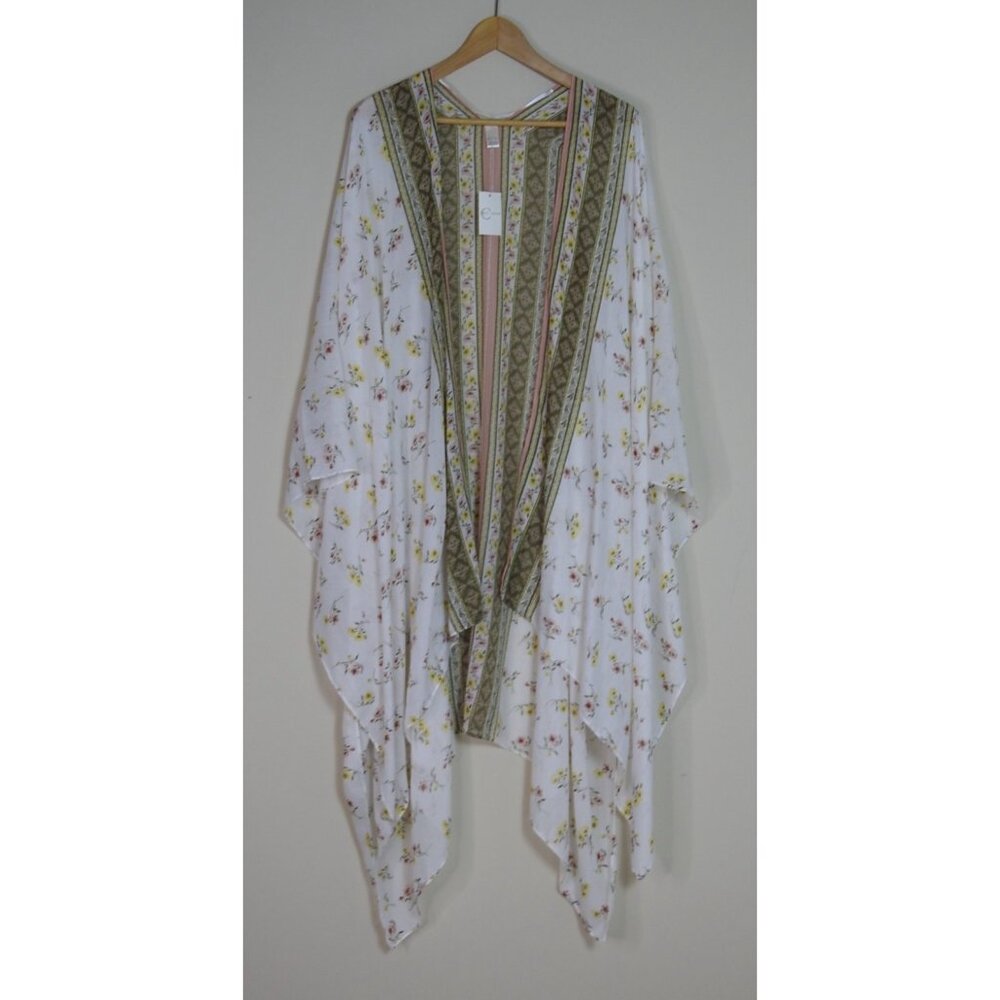 New Est 1946 Kimono Cardigan Skirt Set Boho Floral Duster Maxi Outfit Sz M 3pc - Picture 8 of 14